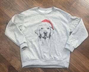 Santa Stella the Yellow Lab - Unisex Pigment Dyed Crew Sweatshirt - ,